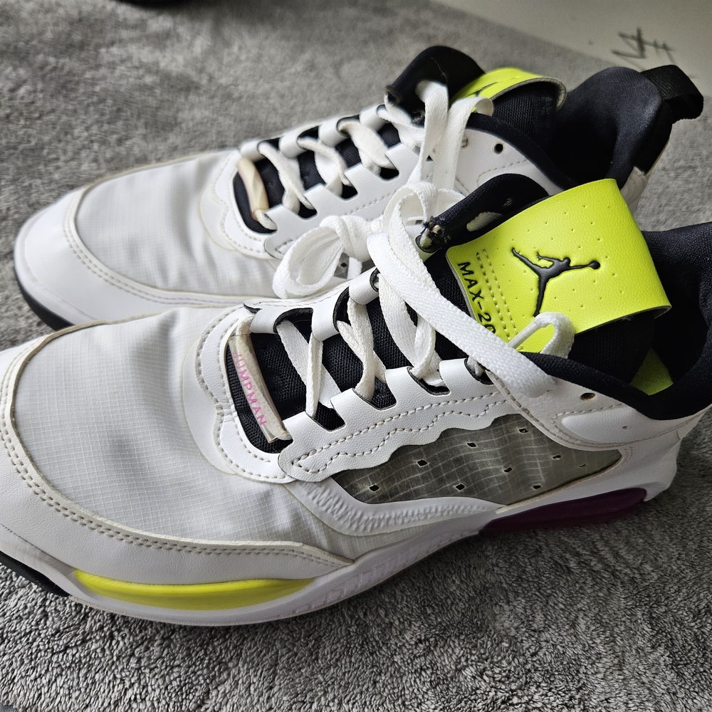White and Neon Yellow Sneakers